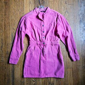 Unique hot pink jean dress